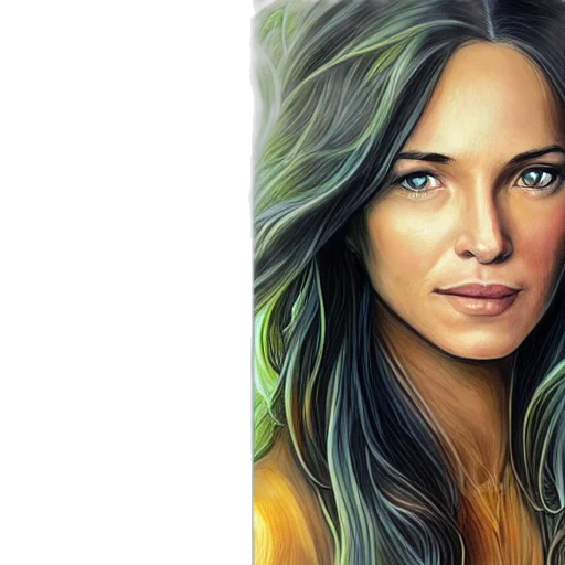 face, photorealistic, oil painting, fantasy art transparent PNG cut-out