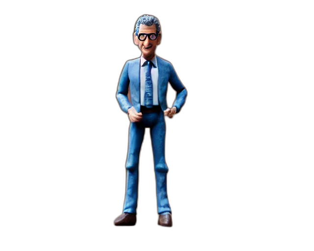 staff, jacket, 3d render, cartoon, concept art, jeff, goldblum, figurine transparent PNG cut-out