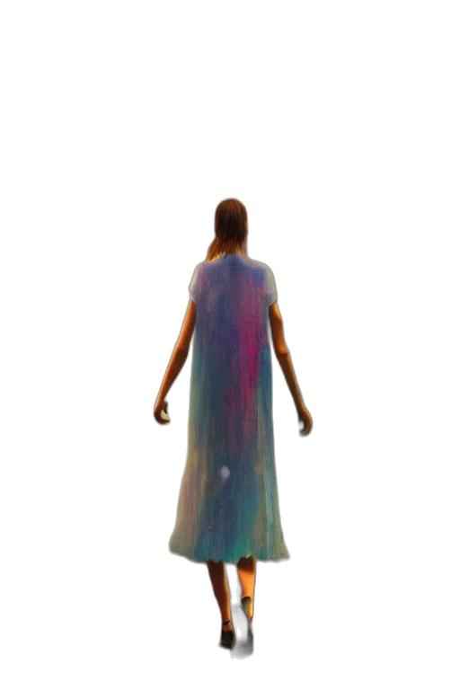 dress, staff, hair, creature, concept art, 3d render, pixel art, vaporwave transparent PNG cut-out