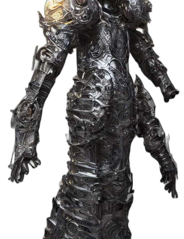robot, jacket, dress, creature, concept art, 3d render, cyberpunk, outer space transparent PNG cut-out
