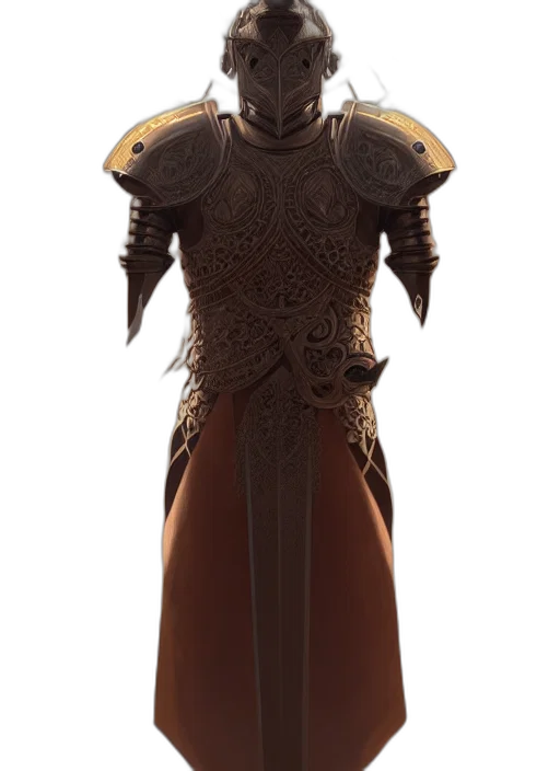 dress, sword, staff, crown, concept art, fantasy art, 3d render, earth tones transparent PNG cut-out