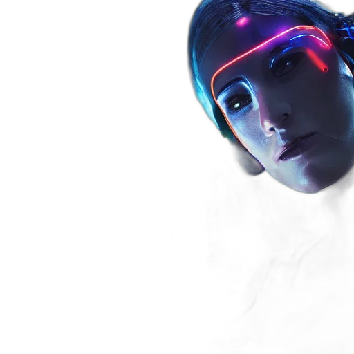 robot, face, mask, creature, cyberpunk, vaporwave, 3d render, concept art transparent PNG cut-out