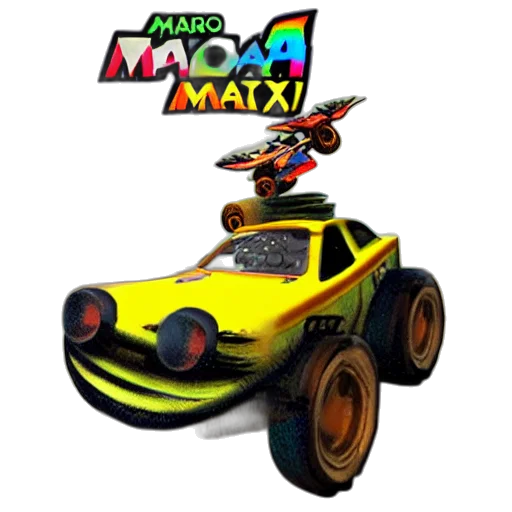 car, mask, weapon, robot, concept art, 3d render, mariokart, delux transparent PNG cut-out