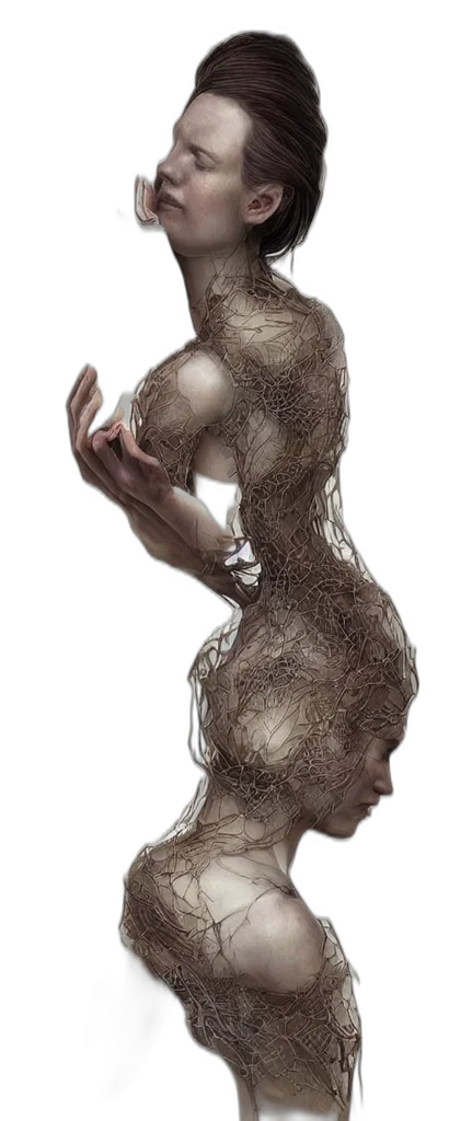 hair, dress, creature, mask transparent PNG cut-out