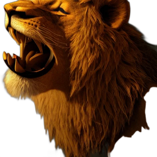 animal, crown, staff, 3d render transparent PNG cut-out