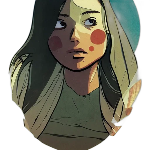 face, mask, watercolor, comic book art transparent PNG cut-out