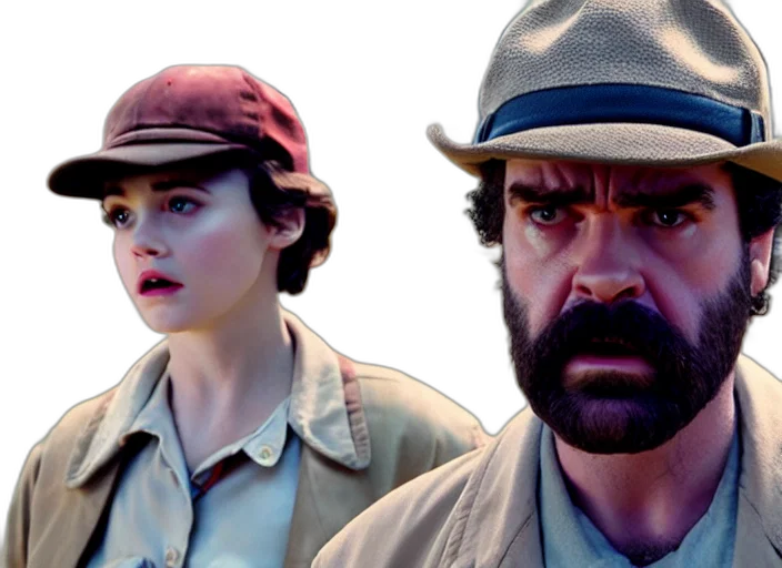 film, still, jim, hopper, joyce, byers, stranger, things transparent PNG cut-out