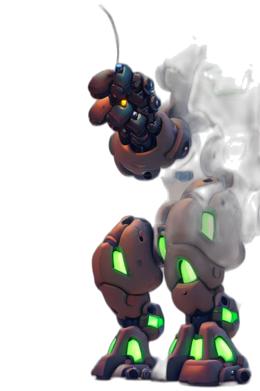 robot, weapon, staff, creature, concept art, 3d render, pixel art, cyberpunk transparent PNG cut-out