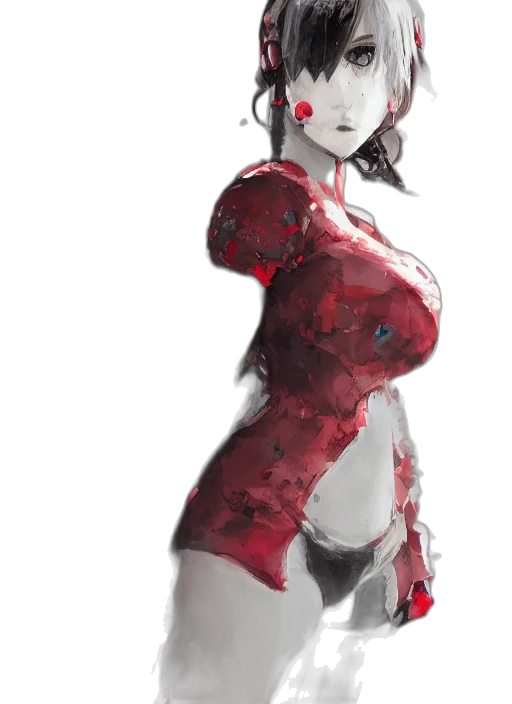 dress, robot, concept art, fantasy art transparent PNG cut-out