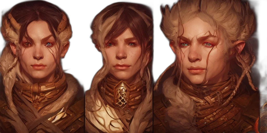face, staff, fantasy art, concept art, photorealistic, comic book art, golden, earth tones transparent PNG cut-out