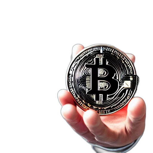 businessman, holding, happy, bitcoin transparent PNG cut-out