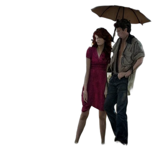 umbrella, dress, concept art, 3d render transparent PNG cut-out