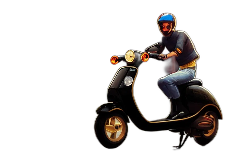 photorealistic, 3d render, concept art, moped transparent PNG cut-out