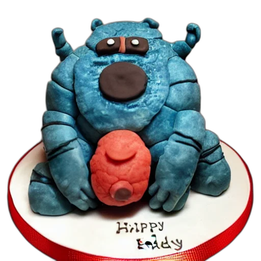 3d render, tardigrade, birthday, cake transparent PNG cut-out