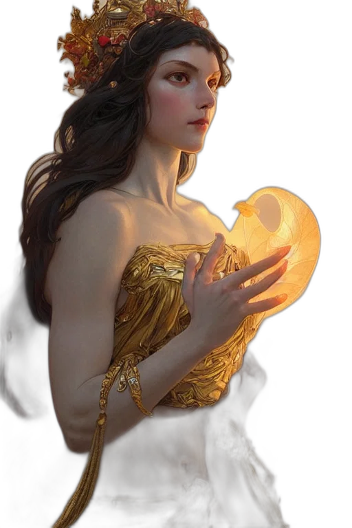 jewelry, crown, dress, fantasy art transparent PNG cut-out