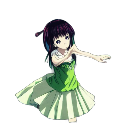 dress, staff, weapon, flower, anime, pixel art, cartoon, concept art transparent PNG cut-out