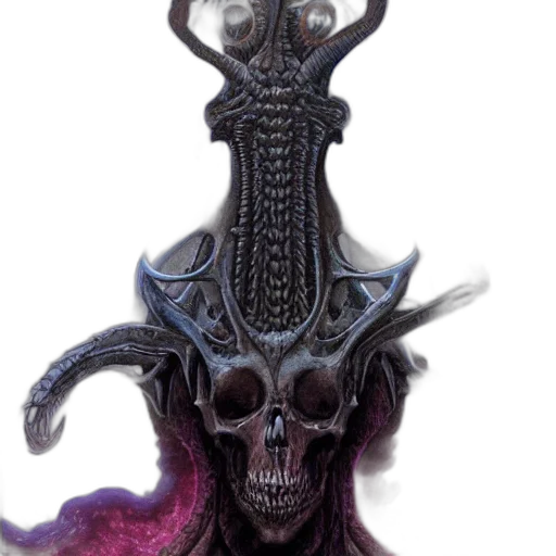 mask, crown, staff, creature transparent PNG cut-out