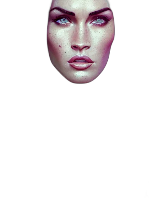 face, mask, hat, jewelry, photorealistic, vaporwave, 3d render, cyberpunk transparent PNG cut-out