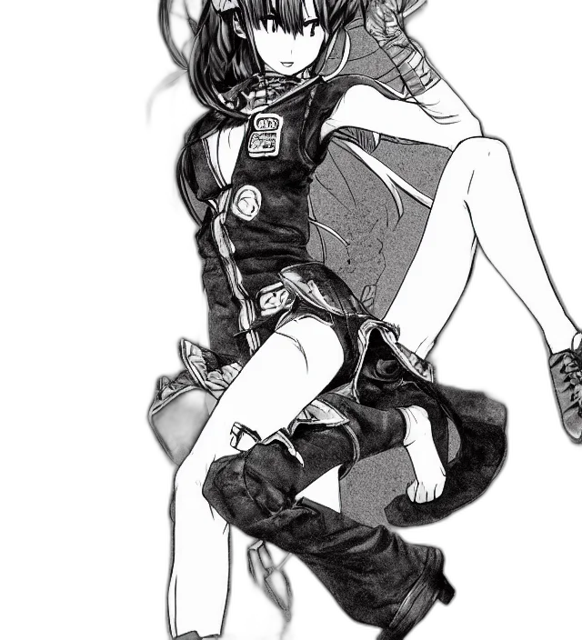 jacket, weapon, dress, robot, cyberpunk, concept art, comic book art, cartoon transparent PNG cut-out