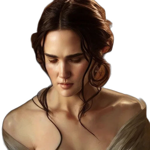 dress, face, jewelry, crown, fantasy art, oil painting, photorealistic, concept art transparent PNG cut-out