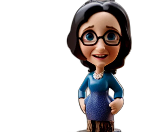 3d render, cartoon, concept art, julia, louis, dreyfus, figurine, pixar transparent PNG cut-out