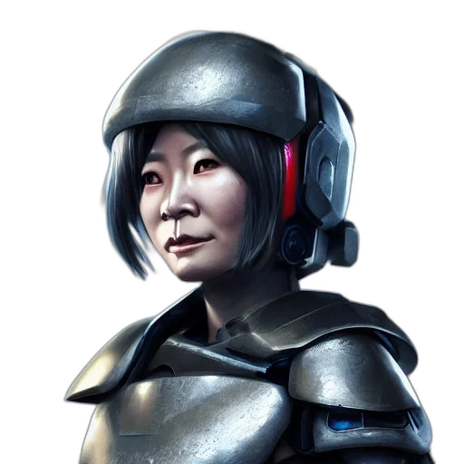 robot, face, concept art, cyberpunk transparent PNG cut-out