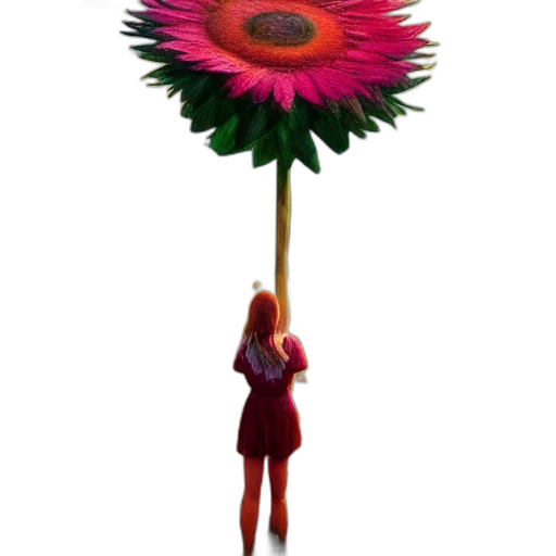 flower, umbrella, staff, weapon, 3d render, concept art, pixel art, fantasy art transparent PNG cut-out