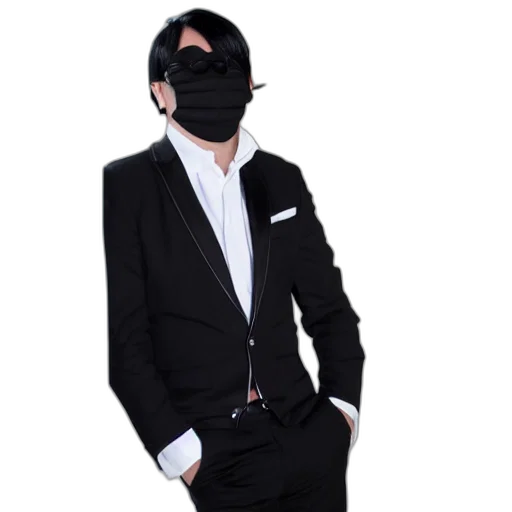 mask, jacket, staff, 3d render transparent PNG cut-out