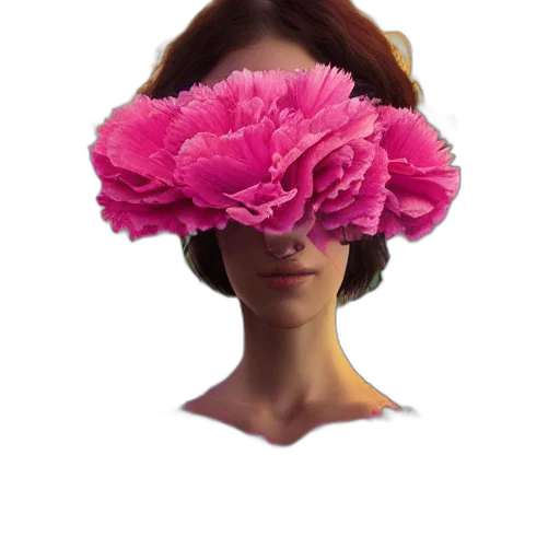 flower, hat, mask, face transparent PNG cut-out