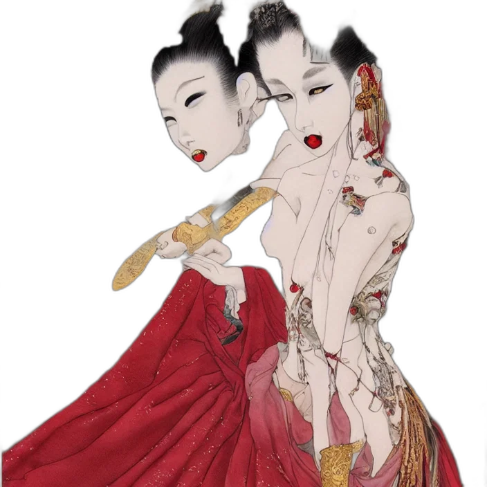 fantasy art, concept art, photorealistic, comic book art, red, watercolor, painting, avant transparent PNG cut-out