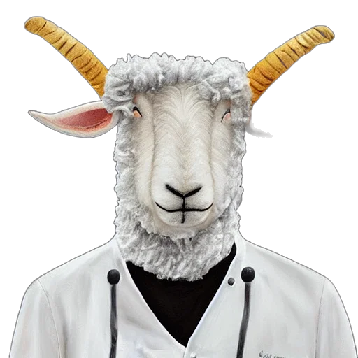 staff, animal, pixel art, photorealistic, concept art, 3d render, portrait, chef transparent PNG cut-out