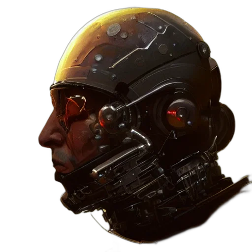 robot, face, mask, cyberpunk transparent PNG cut-out