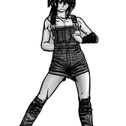 cartoon, comic book art, concept art, pixel art, monochrome, full, body, pose transparent PNG cut-out