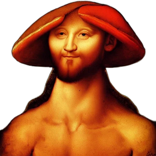 hat, face, crown, mask, photorealistic, oil painting, fantasy art, 3d render transparent PNG cut-out