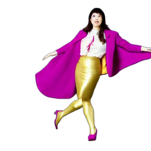 jacket, dress, concept art, 3d render, person, wearing, light, pink transparent PNG cut-out