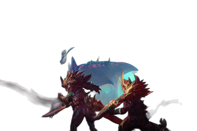 dragon, staff, weapon, creature transparent PNG cut-out