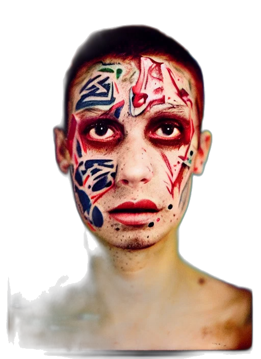mask, face, creature, photorealistic, concept art, fantasy art, 3d render, red transparent PNG cut-out