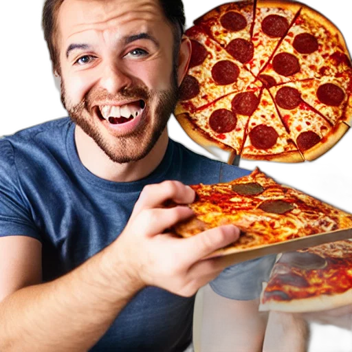 food, face, weapon, 3d render, photorealistic, happy, man, eating transparent PNG cut-out