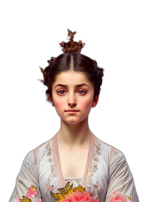 crown, face, dress, staff, photorealistic, fantasy art, concept art, oil painting transparent PNG cut-out