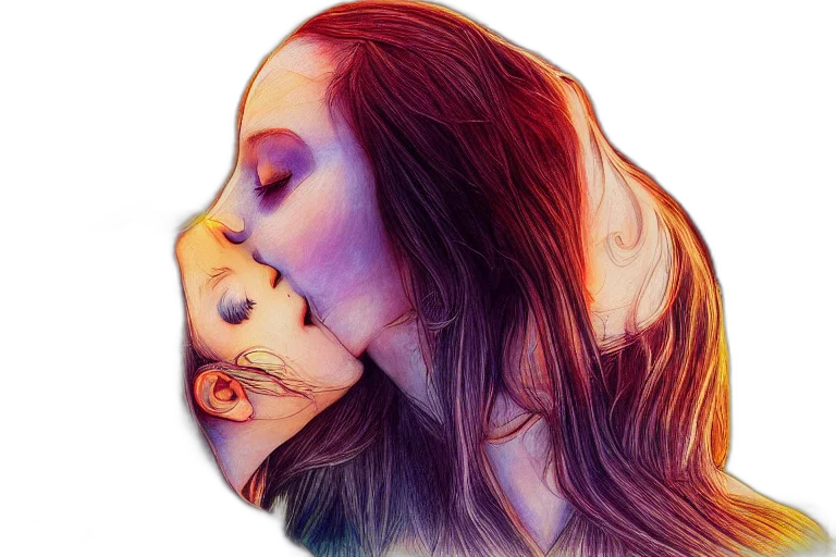 face, mask, watercolor, photorealistic, oil painting, fantasy art, outer space, neon lights transparent PNG cut-out