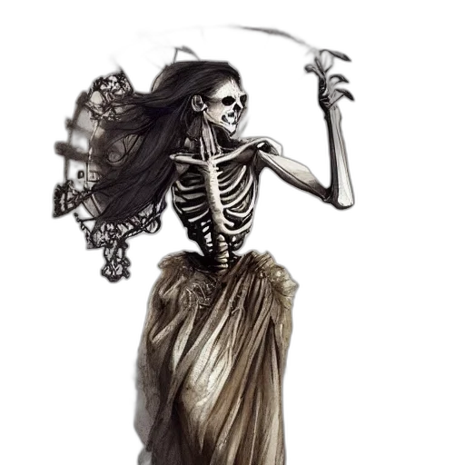 staff, dress, jewelry, creature, concept art, fantasy art, photorealistic, pencil sketch transparent PNG cut-out