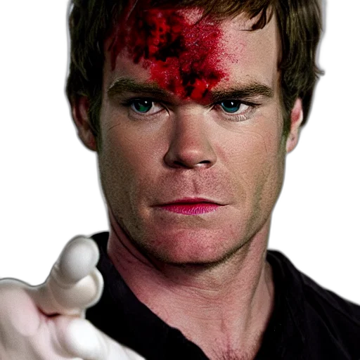 face, weapon, staff, photorealistic, dexter, morgan, series, blood transparent PNG cut-out