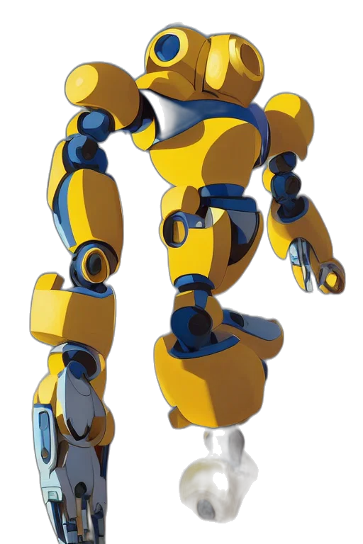 robot, 3d render, concept art, pixel art transparent PNG cut-out
