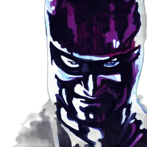 face, comic book art, concept art, watercolor, photorealistic, dark, daredevil, painting transparent PNG cut-out