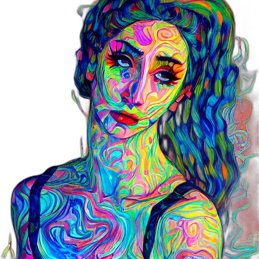 face, mask, dress, creature, vaporwave, pixel art, cartoon, fantasy art transparent PNG cut-out