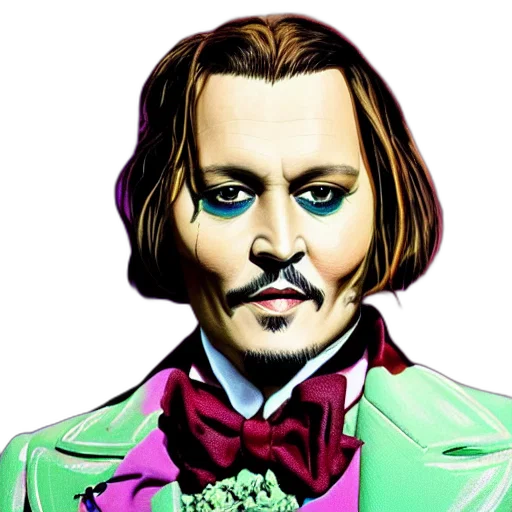 face, cartoon, comic book art, photorealistic, concept art, portrait, johnny, depp transparent PNG cut-out