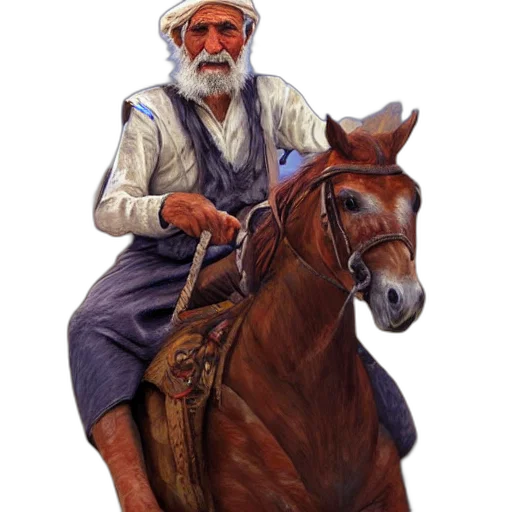 animal, staff, face, oil painting transparent PNG cut-out