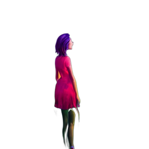 dress, robot, creature, staff transparent PNG cut-out