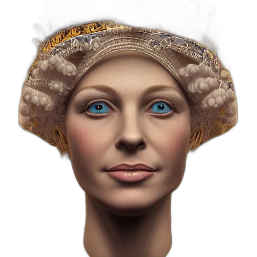 crown, hat, face, hair transparent PNG cut-out