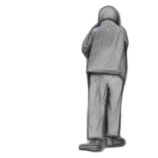 jacket, staff, face, robot, pencil sketch, concept art, photorealistic, 3d render transparent PNG cut-out